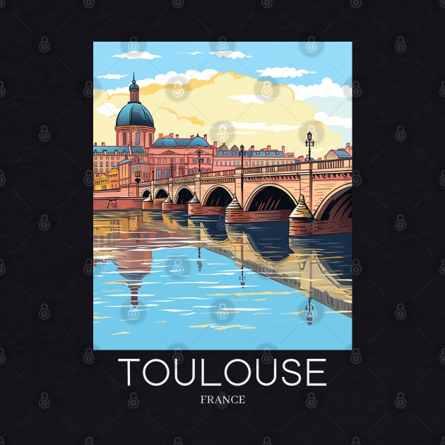 A Pop Art Travel Print of Toulouse - France by Studio Red Koala